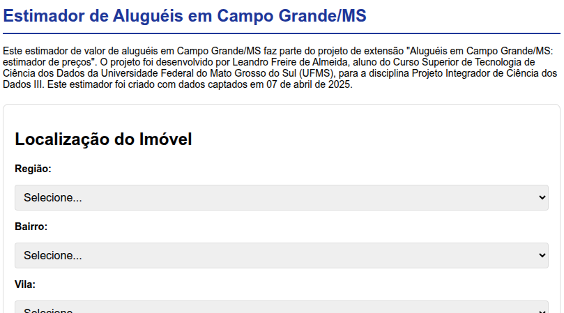 Estimador de Aluguéis