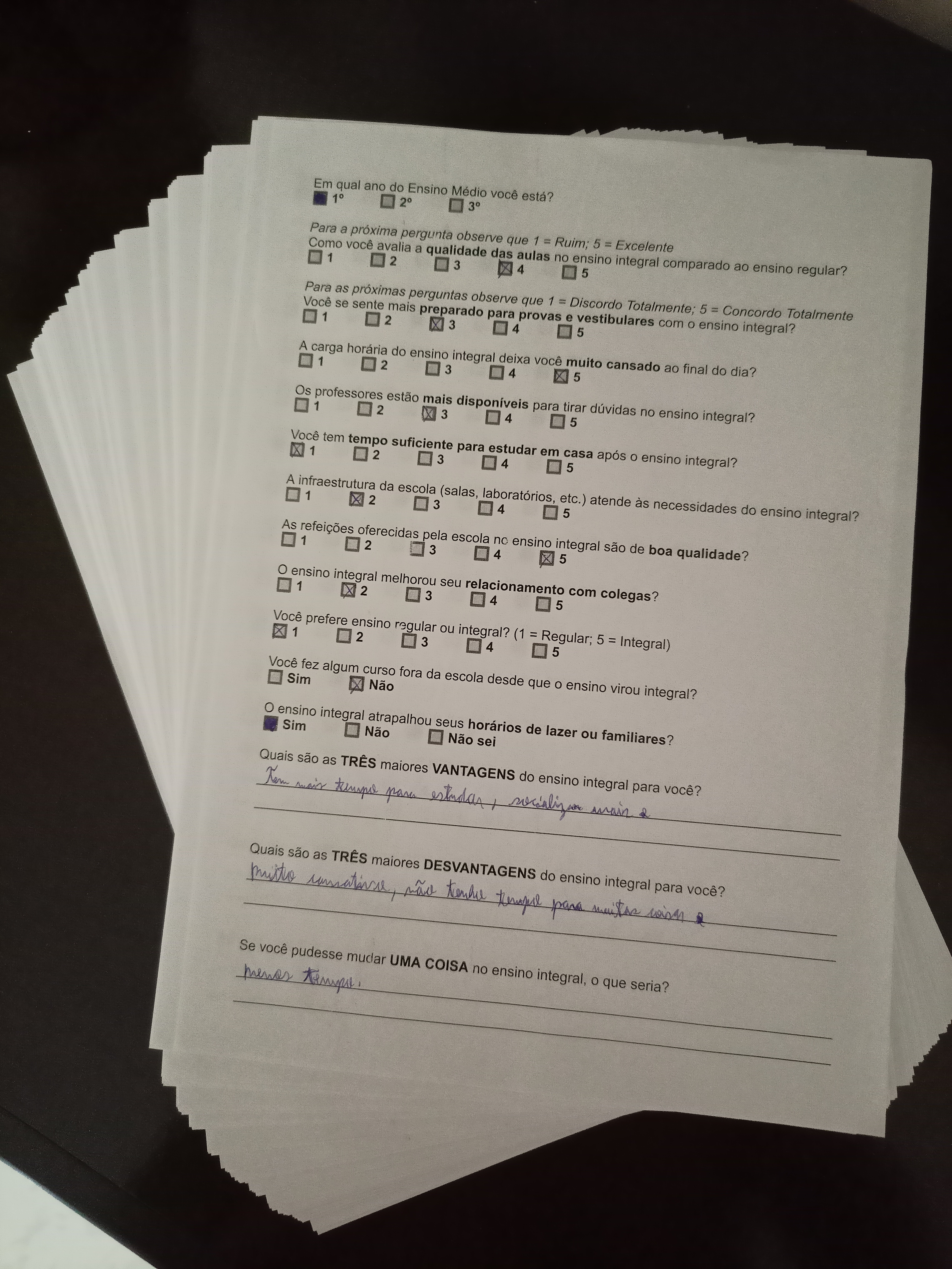 Questionário aplicado nos alunos